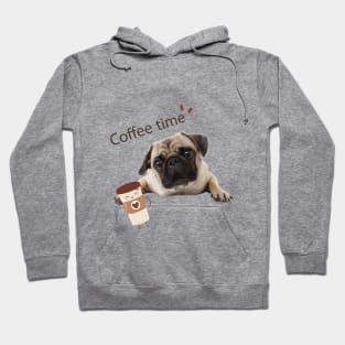 Pug loves his coffee Hoodie